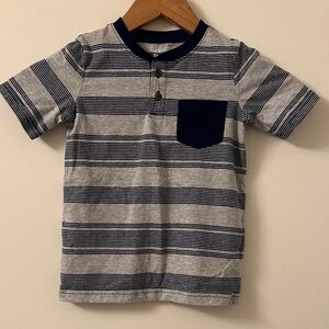 Carter's Navy and Gray Striped Tee